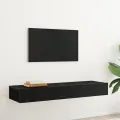 Meubles TV avec éclairage LED 2 pièces Chêne noir 60 x 35 x 15,5 cm
