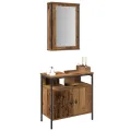 Ensemble de mobilier de salle de bain 2 pièces en bois ancien et en bois d'ingénierie