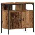 Ensemble de mobilier de salle de bain 2 pièces en bois ancien et en bois d'ingénierie