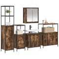 Ensemble de meubles de salle de bain 5 pièces en bois d'ingénierie chêne fumé
