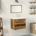 Armoire de lavabo avec évier intégré Bois ancien