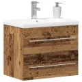 Armoire de lavabo avec évier intégré Bois ancien
