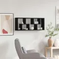 Étagère murale en chêne noir 36 x 16 x 90 cm, bois d'ingénierie