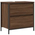 Ensemble de meubles de salle de bain 5 pièces  en bois d'ingénierie chêne marron