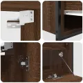 Ensemble de meubles de salle de bain 5 pièces  en bois d'ingénierie chêne marron