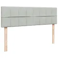Cadre de lit ottoman et matelas gris clair 140x190 velours