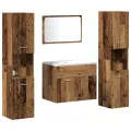Ensemble de meubles de salle de bain 4 pièces en vieux bois