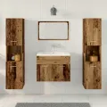 Ensemble de meubles de salle de bain 4 pièces en vieux bois