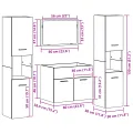 Ensemble de meubles de salle de bain 4 pièces en vieux bois