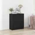 Buffet  Bois Noir 60x30x70 cm en Bois D'ingénierie