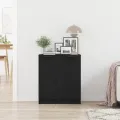Buffet  Bois Noir 60x30x70 cm en Bois D'ingénierie