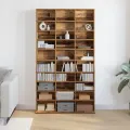 Meuble CD - Bois Vieux - 101x23x177.5 cm - Bois reconstitué