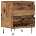Table de chevet  en bois ancien 40x35x50 cm en bois reconstitué