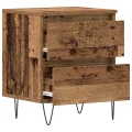 Table de chevet  en bois ancien 40x35x50 cm en bois reconstitué