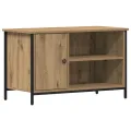 Meuble TV  en chêne artisan de 80x40x50 cm en bois d'ingénierie et acier