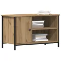 Meuble TV  en chêne artisan de 80x40x50 cm en bois d'ingénierie et acier