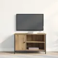 Meuble TV  en chêne artisan de 80x40x50 cm en bois d'ingénierie et acier