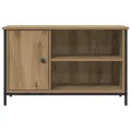 Meuble TV  en chêne artisan de 80x40x50 cm en bois d'ingénierie et acier