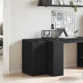 Armoire de bureau  en chêne noir - 33x50x75 cm - Fabriquée en bois d'ingénierie