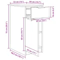 Armoire de bureau  en chêne noir - 33x50x75 cm - Fabriquée en bois d'ingénierie
