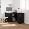 Bureau d'angle noir en chêne , 145x100x76 cm, fait de bois d'ingénierie