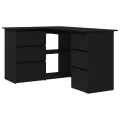 Bureau d'angle noir en chêne , 145x100x76 cm, fait de bois d'ingénierie