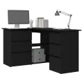 Bureau d'angle noir en chêne , 145x100x76 cm, fait de bois d'ingénierie