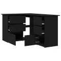 Bureau d'angle noir en chêne , 145x100x76 cm, fait de bois d'ingénierie
