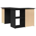 Bureau d'angle noir en chêne , 145x100x76 cm, fait de bois d'ingénierie