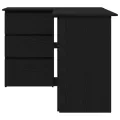 Bureau d'angle noir en chêne , 145x100x76 cm, fait de bois d'ingénierie