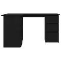Bureau d'angle noir en chêne , 145x100x76 cm, fait de bois d'ingénierie