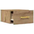 Meuble de chevet mural en chêne artisan 35x35x20 cm
