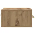 Meuble de chevet mural en chêne artisan 35x35x20 cm