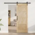 Porte coulissante  avec quincaillerie 78x202 cm en bois massif de pin
