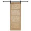 Porte coulissante  avec quincaillerie 78x202 cm en bois massif de pin