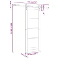 Porte coulissante  avec quincaillerie 78x202 cm en bois massif de pin