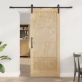 Porte Coulissante  avec Quincaillerie 86x198,5 cm Bois Massif de Pin