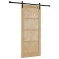 Porte Coulissante  avec Quincaillerie 86x198,5 cm Bois Massif de Pin