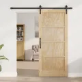 Porte Coulissante  avec Quincaillerie 86x198,5 cm Bois Massif de Pin