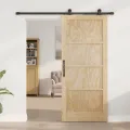Porte coulissante  avec kit matériel 86x198,5 cm en bois massif de pin