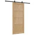 Porte coulissante  avec kit matériel 86x198,5 cm en bois massif de pin