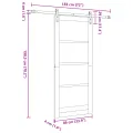 Porte coulissante  avec kit de montage 86x198.5 cm en bois massif de pin