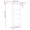 Porte Coulissante  avec Kit de Quincaillerie Blanche 86x198,5 cm en Bois Massif de Pin