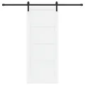 Porte Coulissante avec Quincaillerie Blanche 83x202 cm Bois Solide Pin