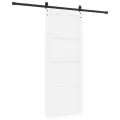 Porte Coulissante avec Quincaillerie Blanche 83x202 cm Bois Solide Pin
