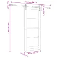 Porte Coulissante avec Quincaillerie Blanche 83x202 cm Bois Solide Pin