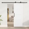 Porte Coulissante  avec Ensemble de Quincaillerie 'ORKDAL'en Bois Massif Blanc