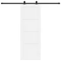 Porte Coulissante  avec Ensemble de Quincaillerie 'ORKDAL'en Bois Massif Blanc