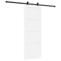 Porte Coulissante  avec Ensemble de Quincaillerie 'ORKDAL'en Bois Massif Blanc
