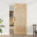 Porte Coulissante  avec Kit de Matériel 83x202 cm en Bois Massif Pin